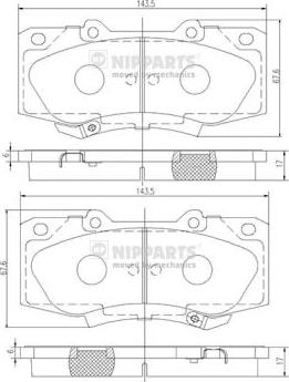 Nipparts N3602147 - Kit pastiglie freno, Freno a disco autozon.pro