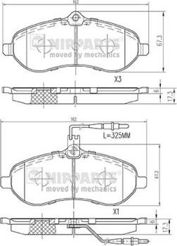 Nipparts N3602153 - Kit pastiglie freno, Freno a disco autozon.pro