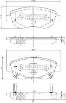 Nipparts N3602135 - Kit pastiglie freno, Freno a disco autozon.pro