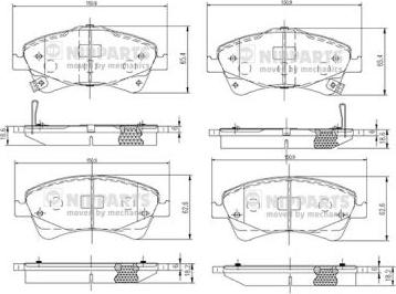 Nipparts N3602133 - Kit pastiglie freno, Freno a disco autozon.pro