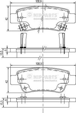 Nipparts N3614019 - Kit pastiglie freno, Freno a disco autozon.pro