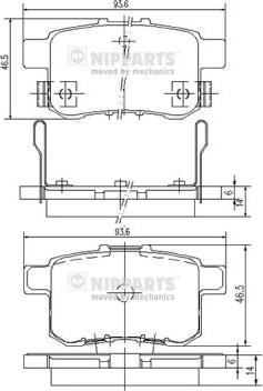 Nipparts N3614020 - Kit pastiglie freno, Freno a disco autozon.pro