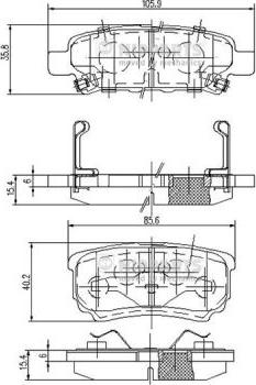 Nipparts N3615015 - Kit pastiglie freno, Freno a disco autozon.pro