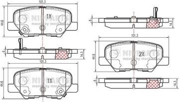 Nipparts N3615017 - Kit pastiglie freno, Freno a disco autozon.pro