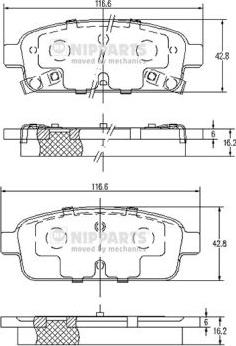 Nipparts N3610906 - Kit pastiglie freno, Freno a disco autozon.pro