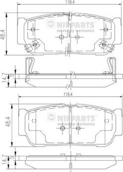 Nipparts N3610402 - Kit pastiglie freno, Freno a disco autozon.pro