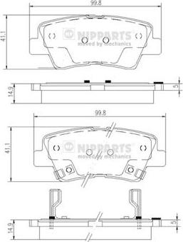 Nipparts N3610519 - Kit pastiglie freno, Freno a disco autozon.pro