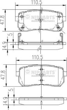 Nipparts N3610308 - Kit pastiglie freno, Freno a disco autozon.pro