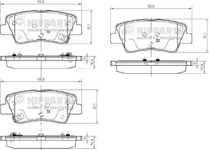 Nipparts N3610314 - Kit pastiglie freno, Freno a disco autozon.pro