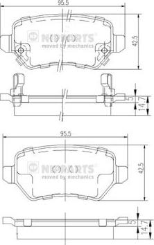 Nipparts N3610310 - Kit pastiglie freno, Freno a disco autozon.pro