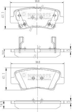 Nipparts N3610311 - Kit pastiglie freno, Freno a disco autozon.pro