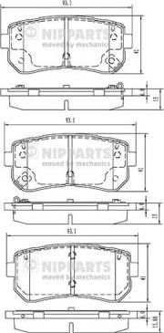 Nipparts N3610313 - Kit pastiglie freno, Freno a disco autozon.pro