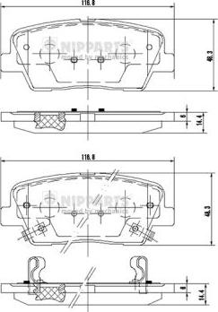 Nipparts N3610312 - Kit pastiglie freno, Freno a disco autozon.pro