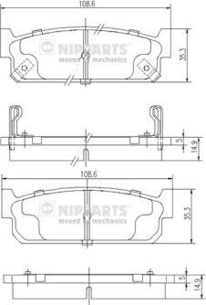 Nipparts N3611055 - Kit pastiglie freno, Freno a disco autozon.pro