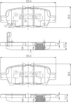 Nipparts N3611051 - Kit pastiglie freno, Freno a disco autozon.pro