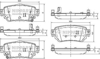 Nipparts N3611060 - Kit pastiglie freno, Freno a disco autozon.pro