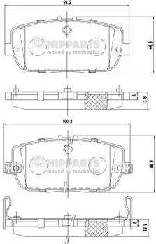 Nipparts N3613021 - Kit pastiglie freno, Freno a disco autozon.pro