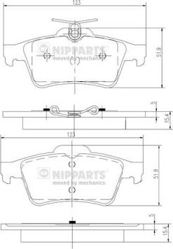 Nipparts N3613022 - Kit pastiglie freno, Freno a disco autozon.pro