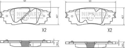 Nipparts N3612049 - Kit pastiglie freno, Freno a disco autozon.pro