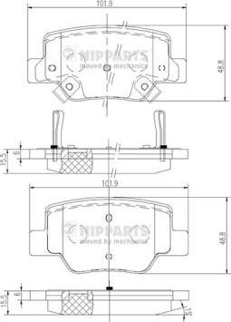 Nipparts N3612040 - Kit pastiglie freno, Freno a disco autozon.pro