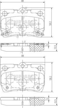 Nipparts N3612041 - Kit pastiglie freno, Freno a disco autozon.pro