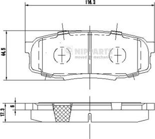 Nipparts N3612043 - Kit pastiglie freno, Freno a disco autozon.pro