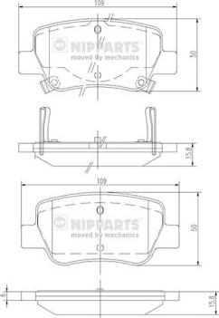 Nipparts N3612042 - Kit pastiglie freno, Freno a disco autozon.pro