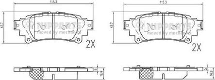 Nipparts N3612047 - Kit pastiglie freno, Freno a disco autozon.pro