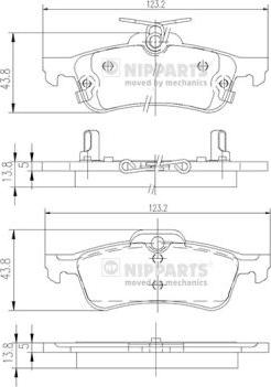 Nipparts N3612036 - Kit pastiglie freno, Freno a disco autozon.pro