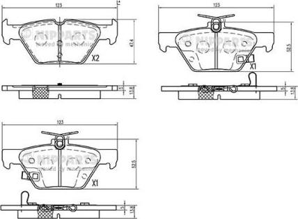 Nipparts N3617008 - Kit pastiglie freno, Freno a disco autozon.pro