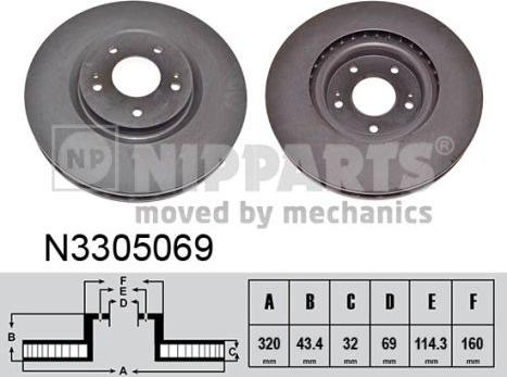 Nipparts N3305069 - Discofreno autozon.pro