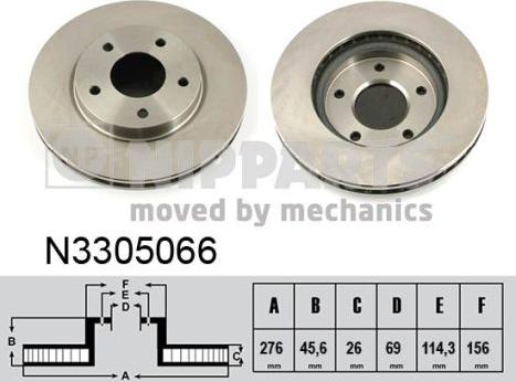 Nipparts N3305066 - Discofreno autozon.pro