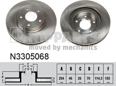 Nipparts N3305068 - Discofreno autozon.pro