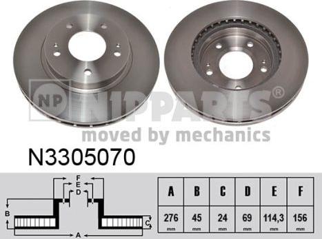 Nipparts N3305070 - Discofreno autozon.pro