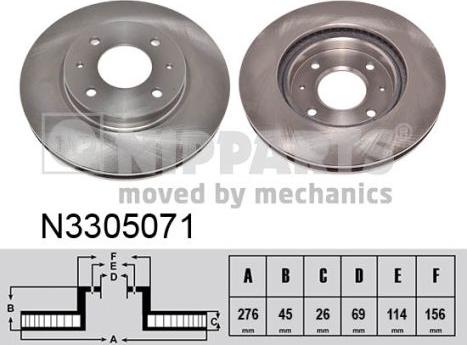 Nipparts N3305071 - Discofreno autozon.pro