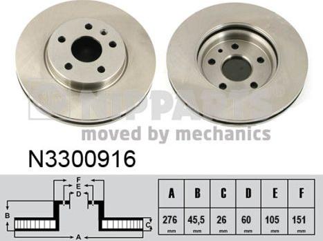 Nipparts N3300916 - Discofreno autozon.pro