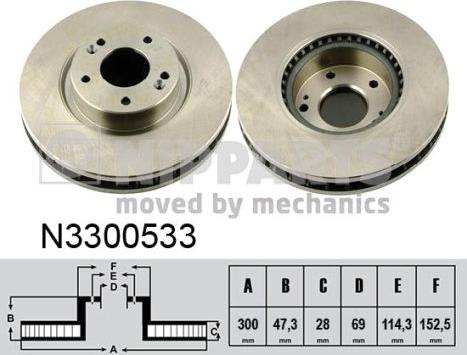 Nipparts N3300533 - Discofreno autozon.pro