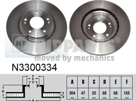 Nipparts N3300334 - Discofreno autozon.pro