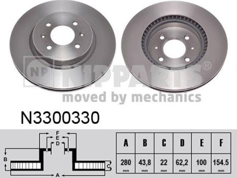 Nipparts N3300330 - Discofreno autozon.pro