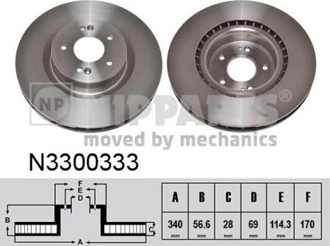 Nipparts N3300333 - Discofreno autozon.pro