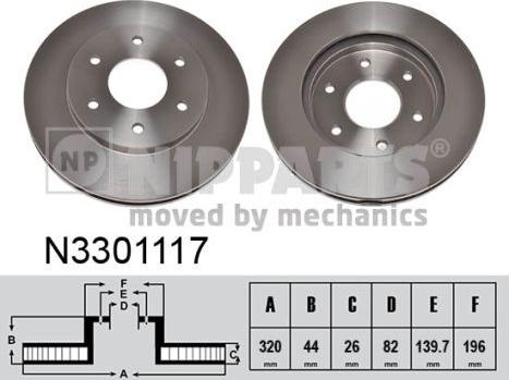 Nipparts N3301117 - Discofreno autozon.pro