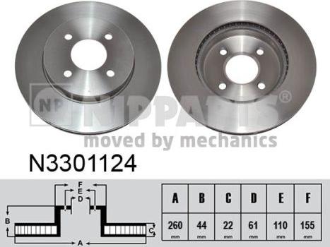 Nipparts N3301124 - Discofreno autozon.pro