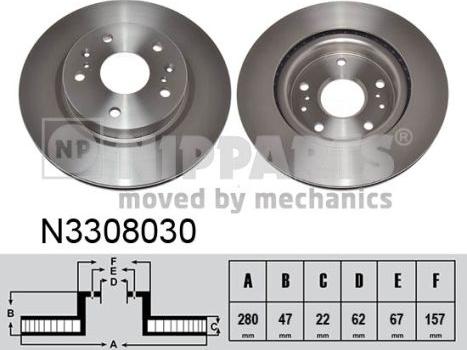 Nipparts N3308030 - Discofreno autozon.pro