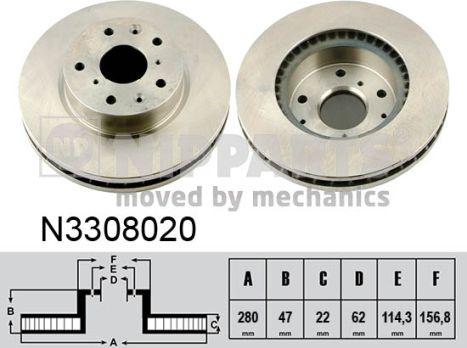 Nipparts N3308020 - Discofreno autozon.pro