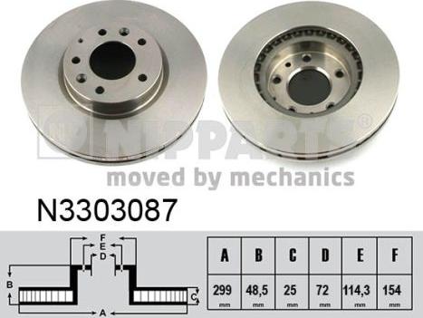 Nipparts N3303087 - Discofreno autozon.pro