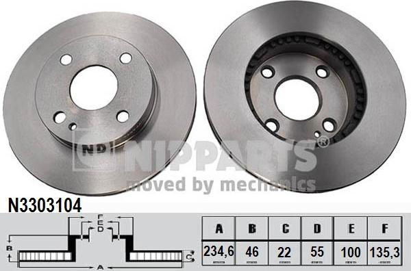 Nipparts N3303104 - Discofreno autozon.pro