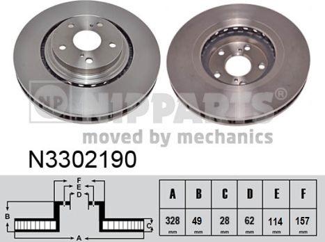 Nipparts N3302190 - Discofreno autozon.pro