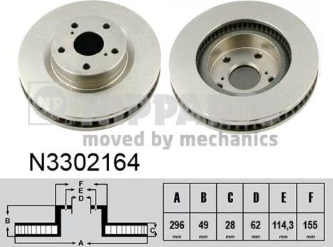 Nipparts N3302164 - Discofreno autozon.pro