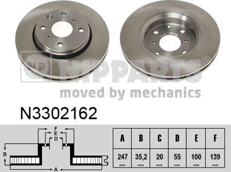 Nipparts N3302162 - Discofreno autozon.pro