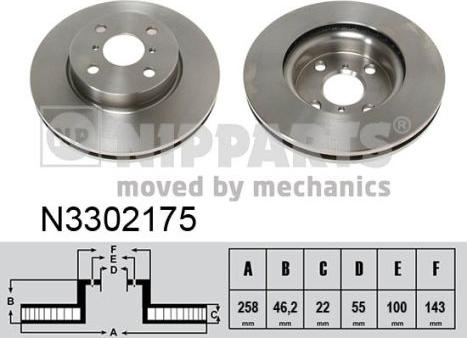 Nipparts N3302175 - Discofreno autozon.pro